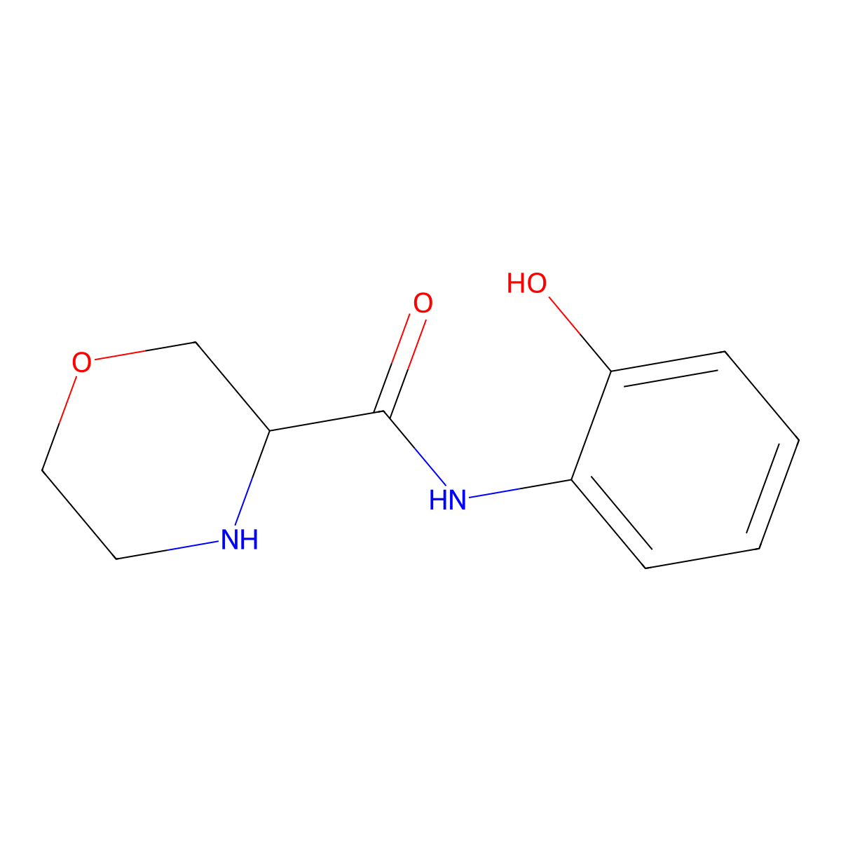 N-(2-hydroxyphenyl)morpholine-3-carboxamide molecular structure, CAS 1483057-52-8