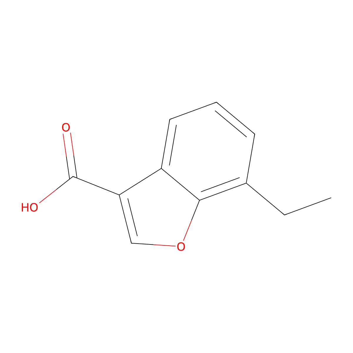 7-Ethyl-1-benzofuran-3-carboxylic acid molecular structure, CAS 1483062-65-2