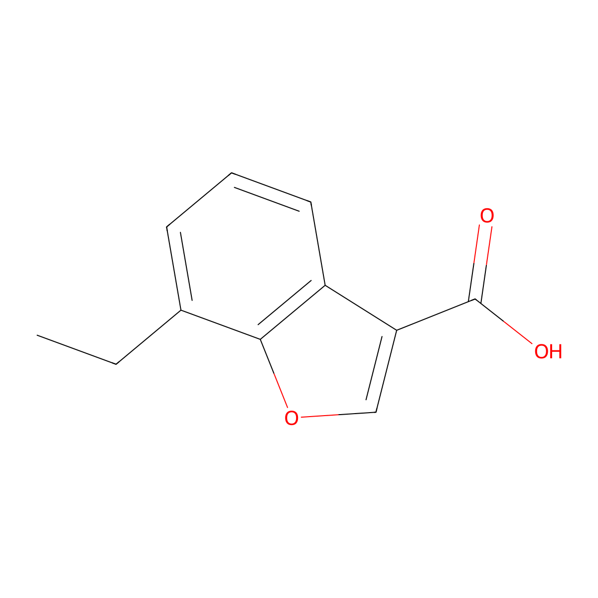 7-Ethyl-1-benzofuran-3-carboxylic acid molecular structure, CAS 1483062-65-2