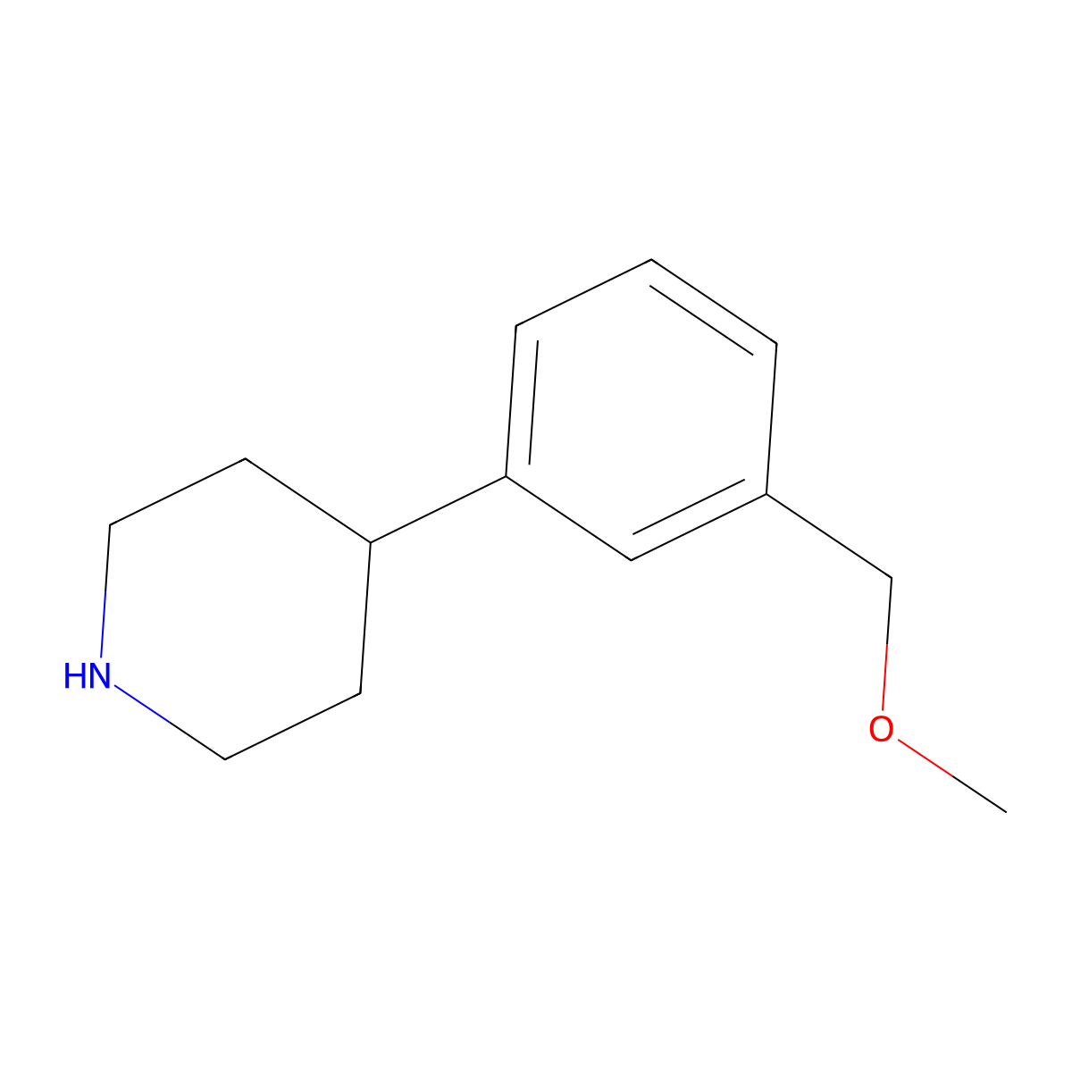 4-(3-(Methoxymethyl)phenyl)piperidine molecular structure, CAS 1483066-17-6