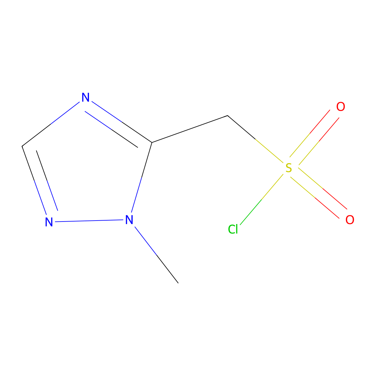 (1-methyl-1H-1,2,4-triazol-5-yl)methanesulfonyl chloride molecular structure, CAS 1483075-12-2
