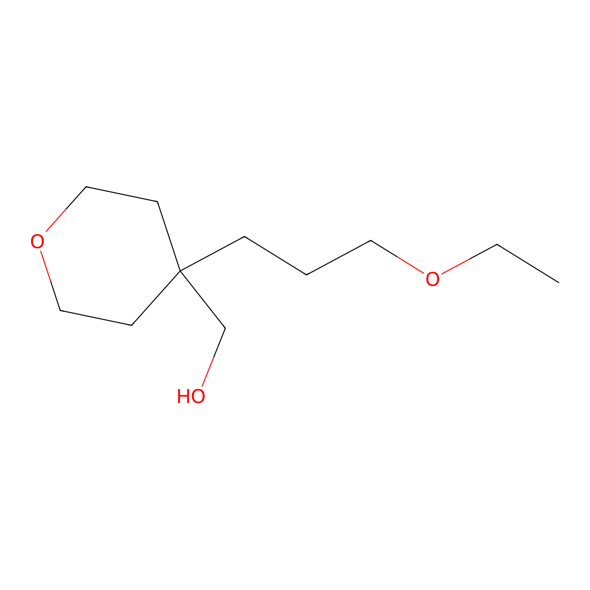 [4-(3-Ethoxypropyl)oxan-4-yl]methanol molecular structure, CAS 1483087-00-8