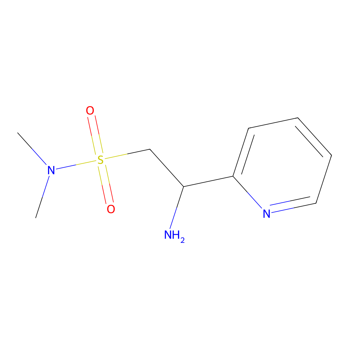 2-Amino-N,N-dimethyl-2-(pyridin-2-YL)ethane-1-sulfonamide molecular structure, CAS 1483089-61-7