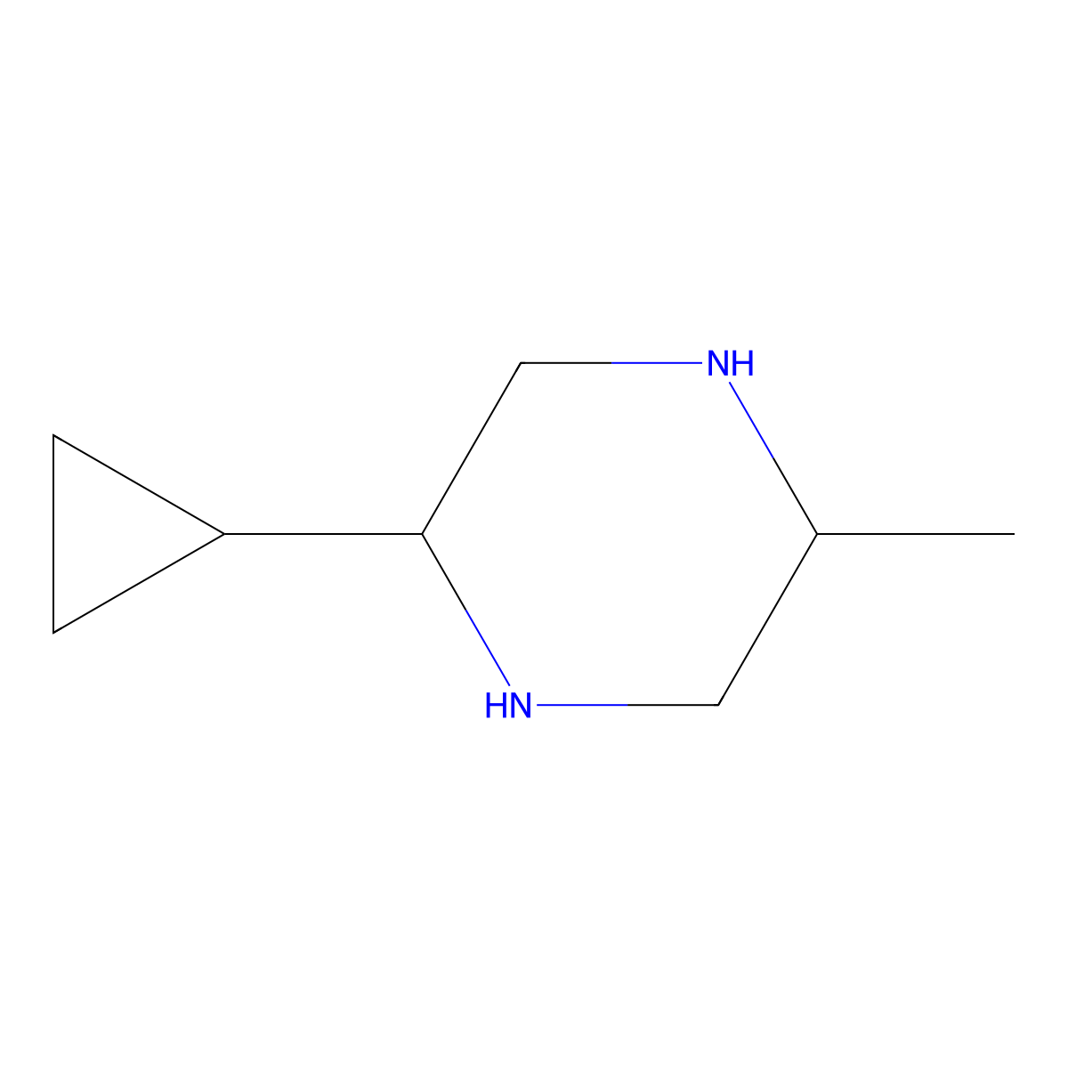 2-Cyclopropyl-5-methylpiperazine molecular structure, CAS 1483093-97-5