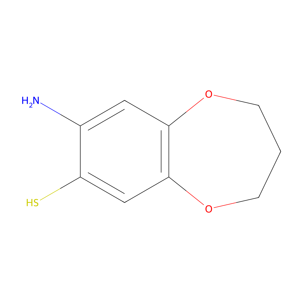 8-Amino-3,4-dihydro-2H-benzo[b][1,4]dioxepine-7-thiol molecular structure, CAS 1483094-45-6