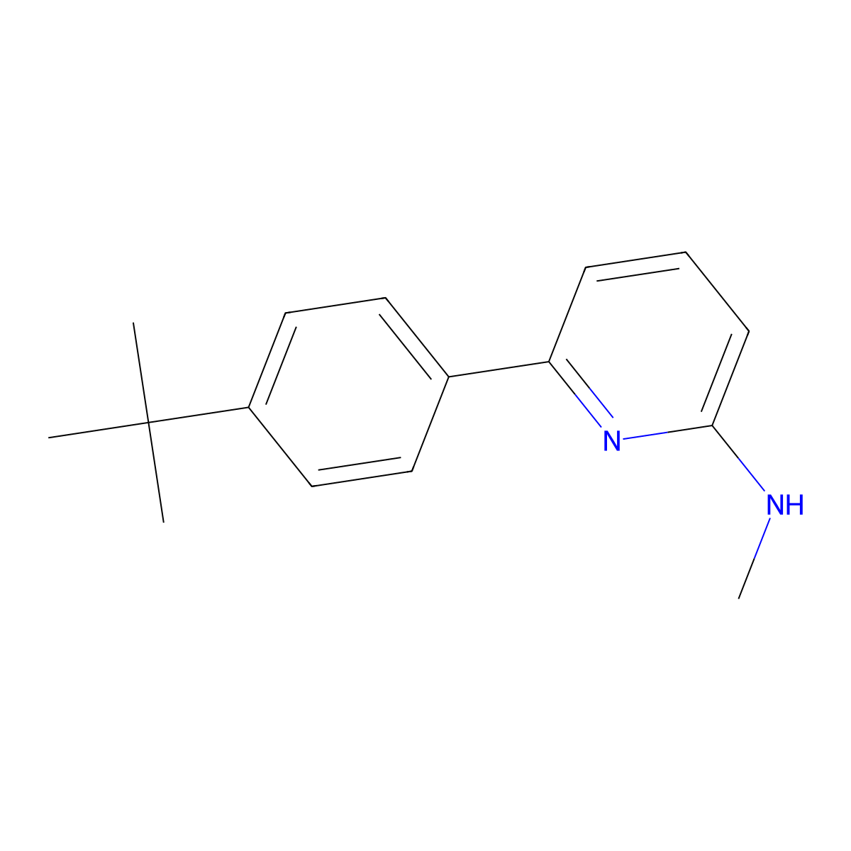 6-(4-(tert-butyl)phenyl)-N-methylpyridin-2-amine molecular structure, CAS 1483107-05-6