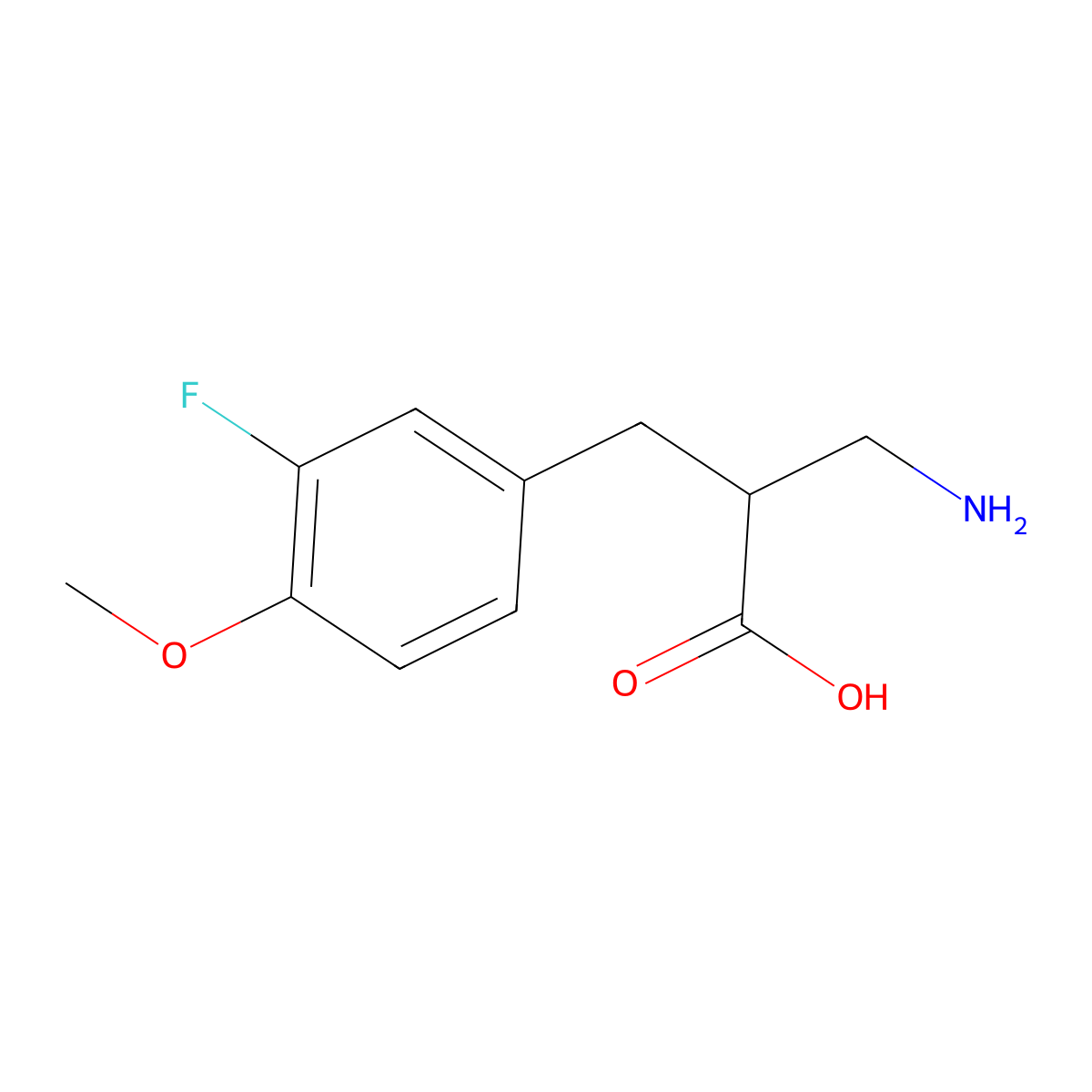 3-Amino-2-[(3-fluoro-4-methoxyphenyl)methyl]propanoic acid molecular structure, CAS 1483109-58-5