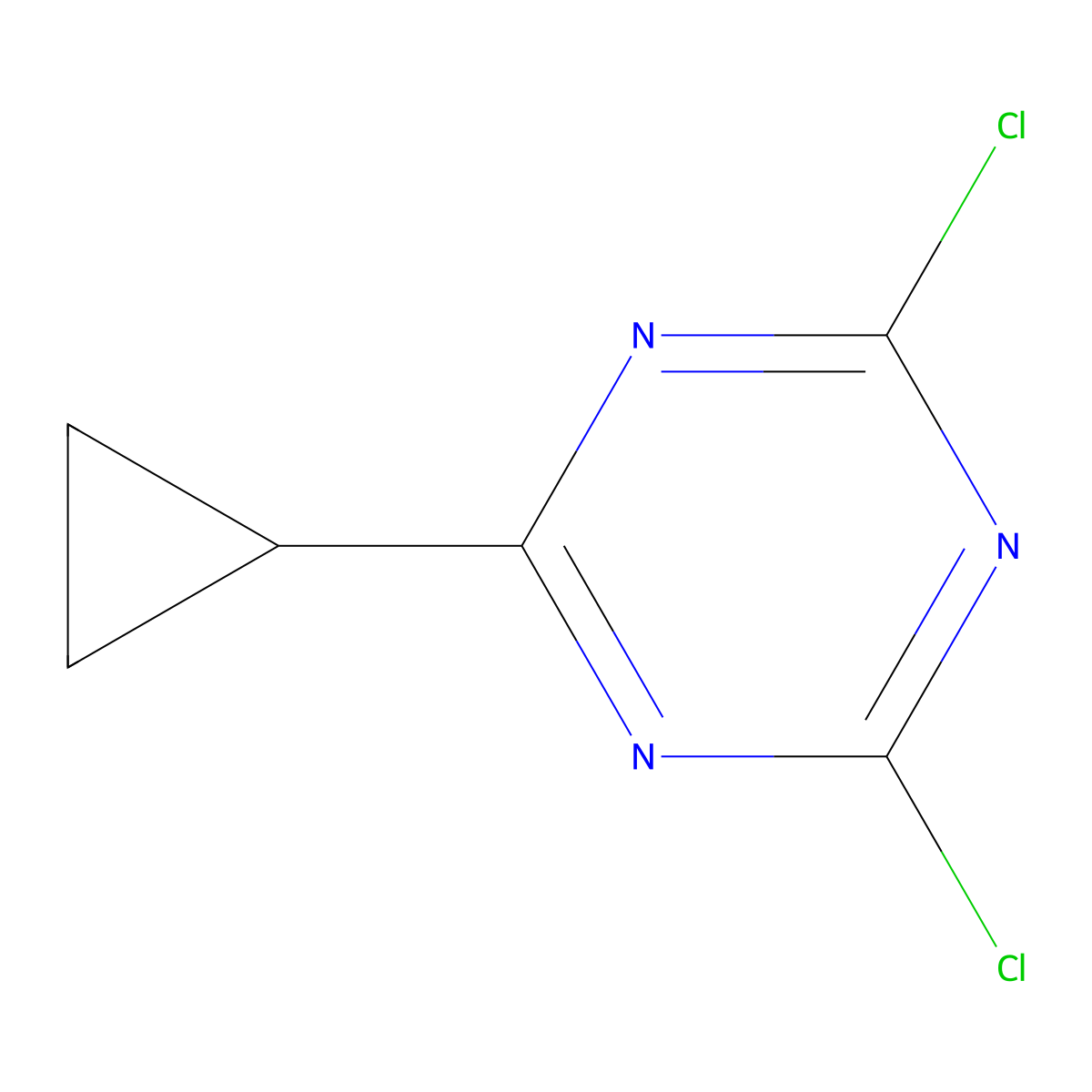 2,4-Dichloro-6-cyclopropyl-1,3,5-triazine molecular structure, CAS 148312-23-6