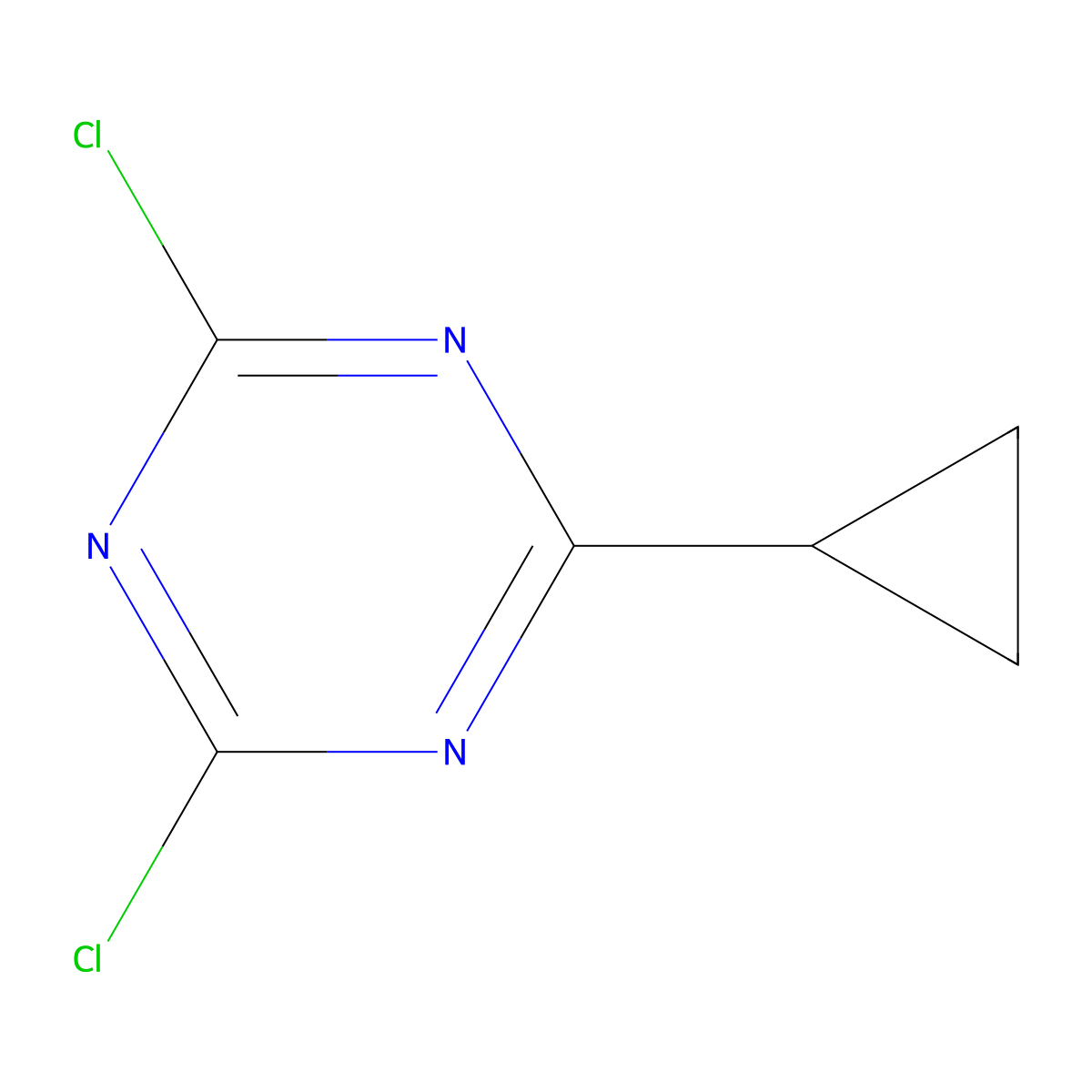 2,4-Dichloro-6-cyclopropyl-1,3,5-triazine molecular structure, CAS 148312-23-6