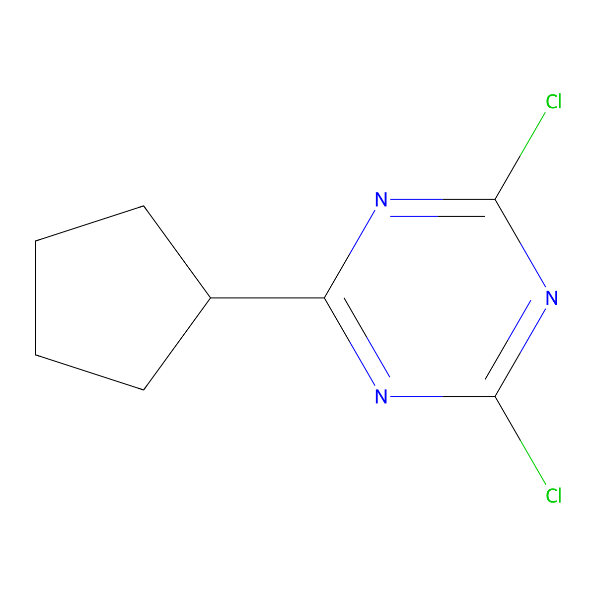 2,4-Dichloro-6-cyclopentyl-1,3,5-triazine molecular structure, CAS 148312-25-8