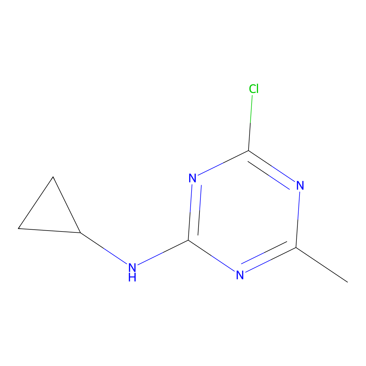 4-chloro-N-cyclopropyl-6-methyl-1,3,5-triazin-2-amine molecular structure, CAS 148312-27-0