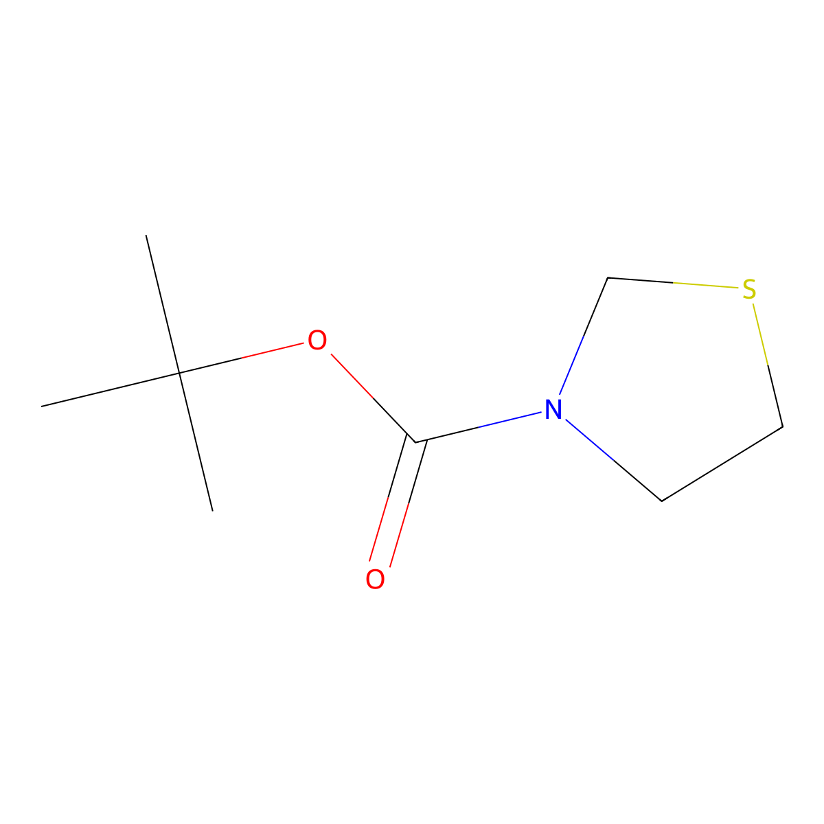 tert-Butyl thiazolidine-3-carboxylate molecular structure, CAS 148312-55-4