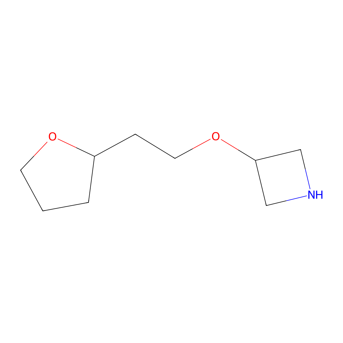 3-[2-(Oxolan-2-yl)ethoxy]azetidine molecular structure, CAS 1483129-81-2