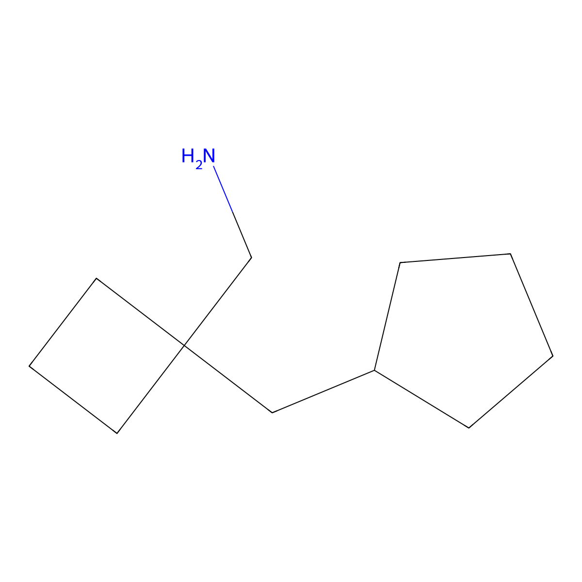 (1-(Cyclopentylmethyl)cyclobutyl)methanamine molecular structure, CAS 1483131-67-4