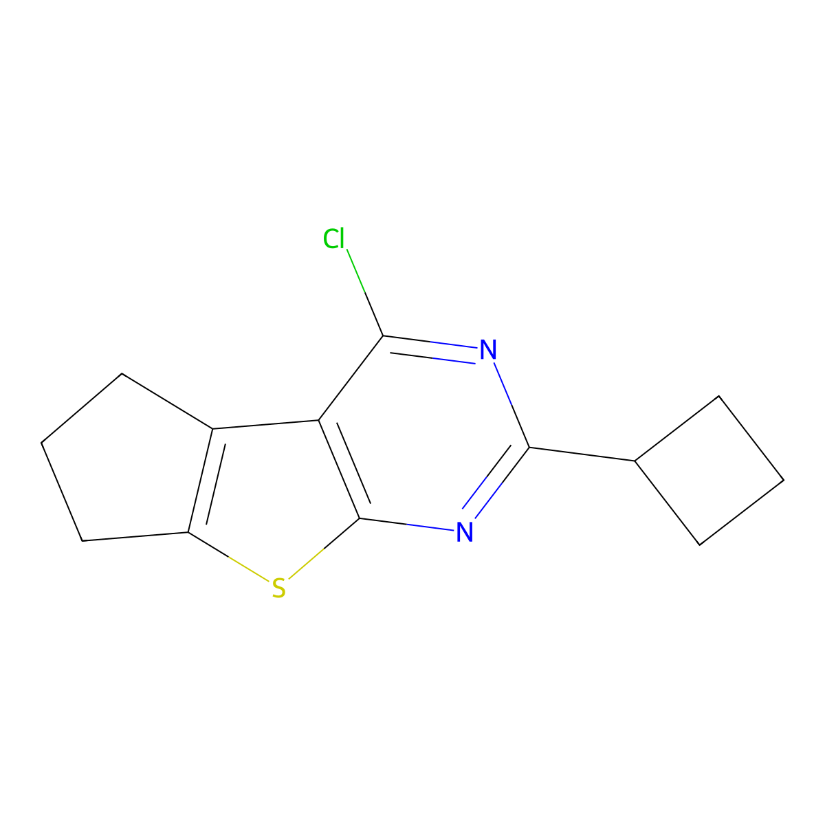 4-Chloro-2-cyclobutyl-6,7-dihydro-5h-cyclopenta[4,5]thieno[2,3-d]pyrimidine molecular structure, CAS 1483172-25-3