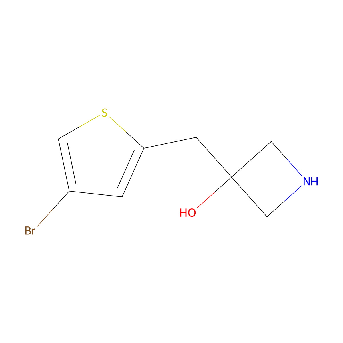 3-((4-Bromothiophen-2-yl)methyl)azetidin-3-ol molecular structure, CAS 1483181-78-7