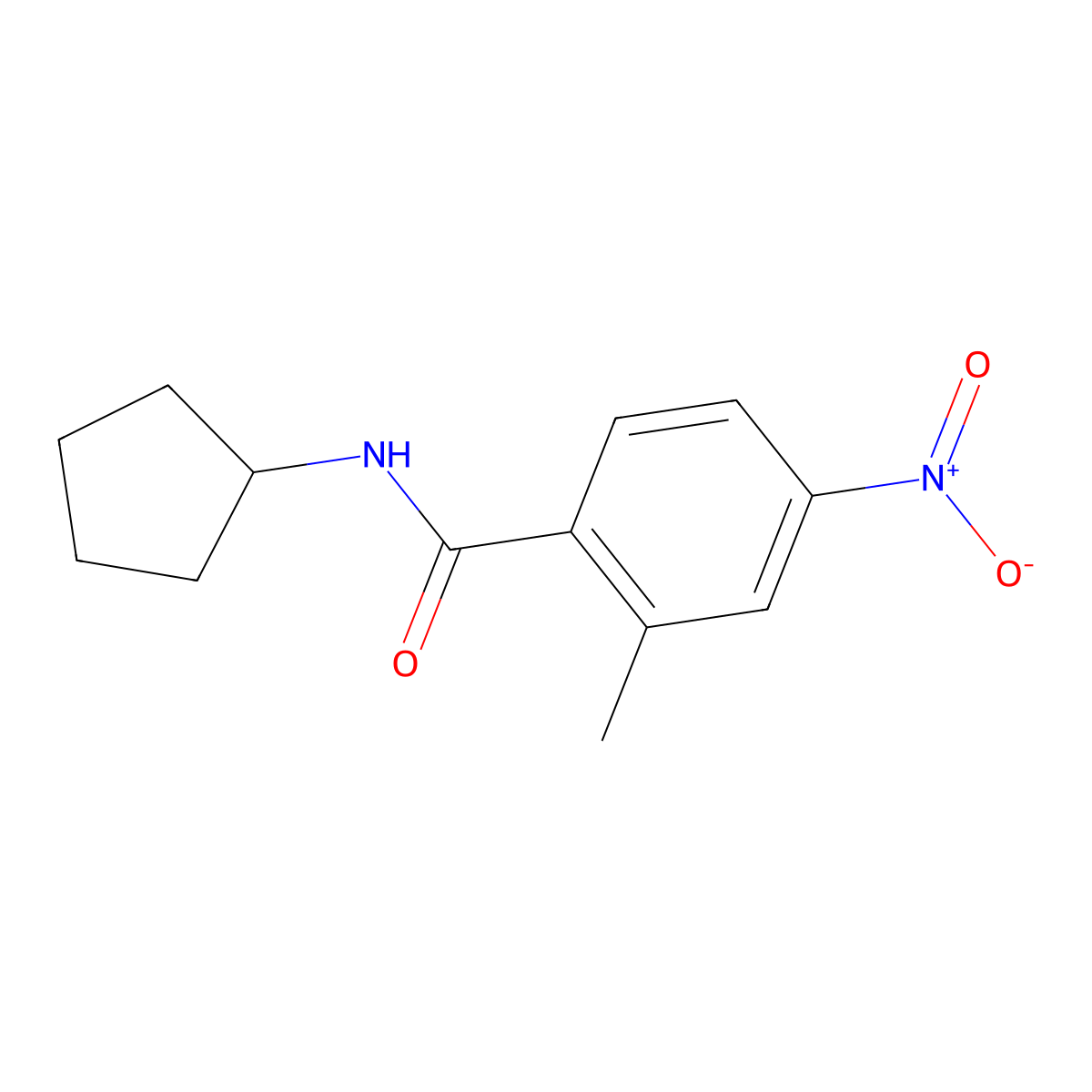 N-cyclopentyl-2-methyl-4-nitrobenzamide molecular structure, CAS 1483184-27-5