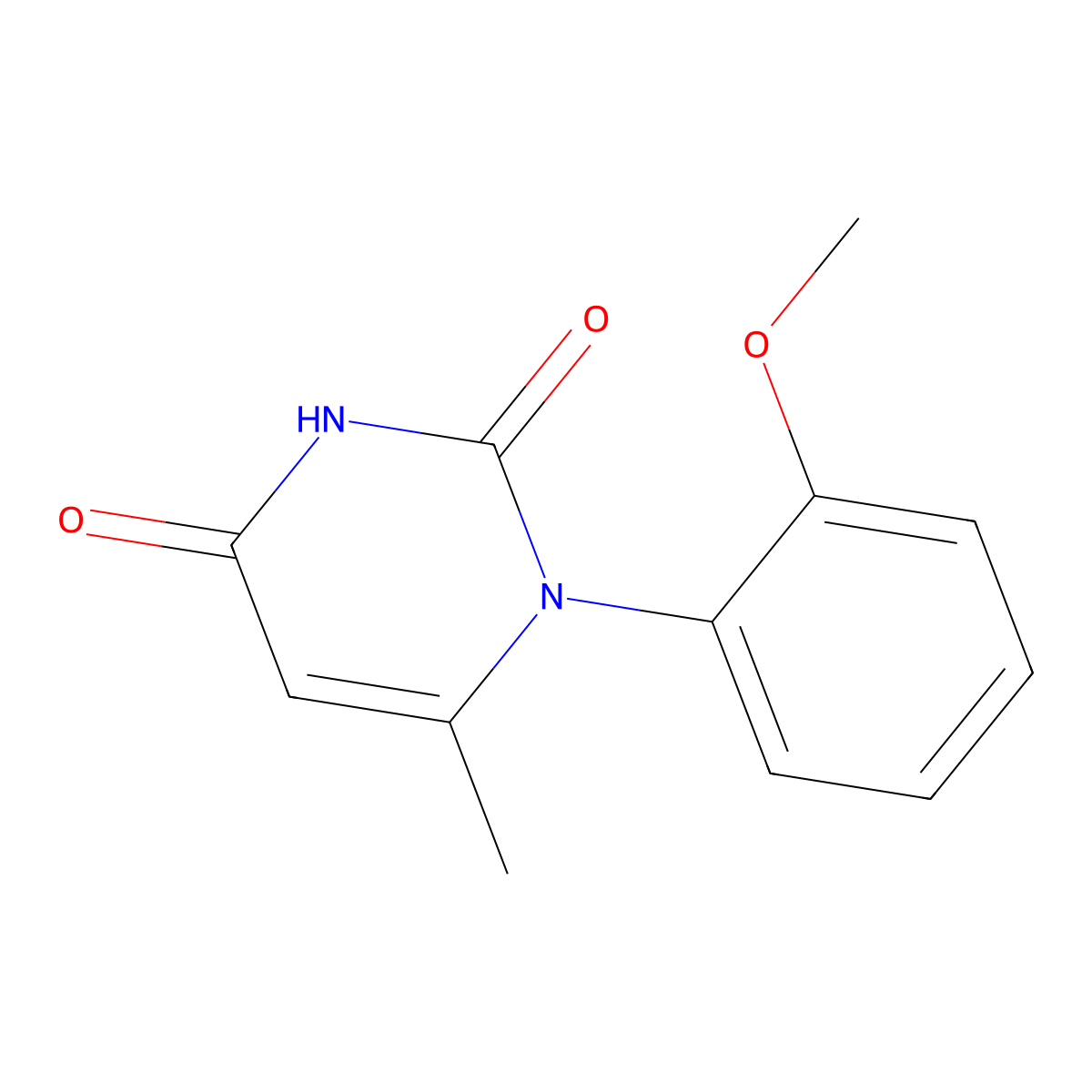 1-(2-methoxyphenyl)-6-methylpyrimidine-2,4(1H,3H)-dione molecular structure, CAS 148320-21-2
