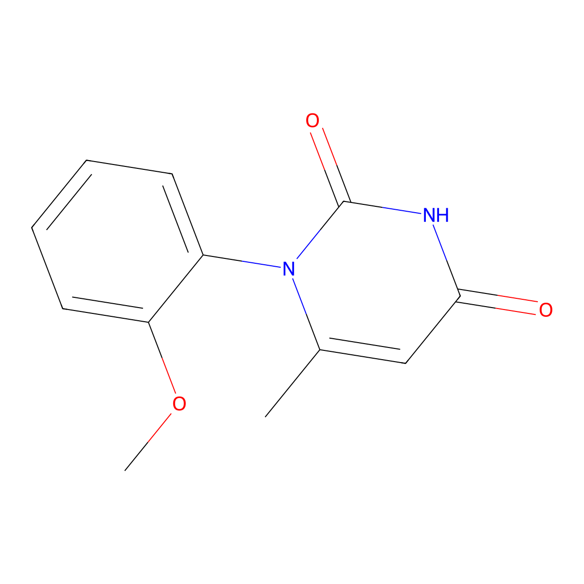 1-(2-methoxyphenyl)-6-methylpyrimidine-2,4(1H,3H)-dione molecular structure, CAS 148320-21-2