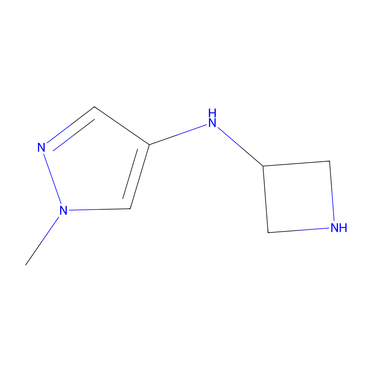 N-(azetidin-3-yl)-1-methyl-pyrazol-4-amine molecular structure, CAS 1483201-50-8