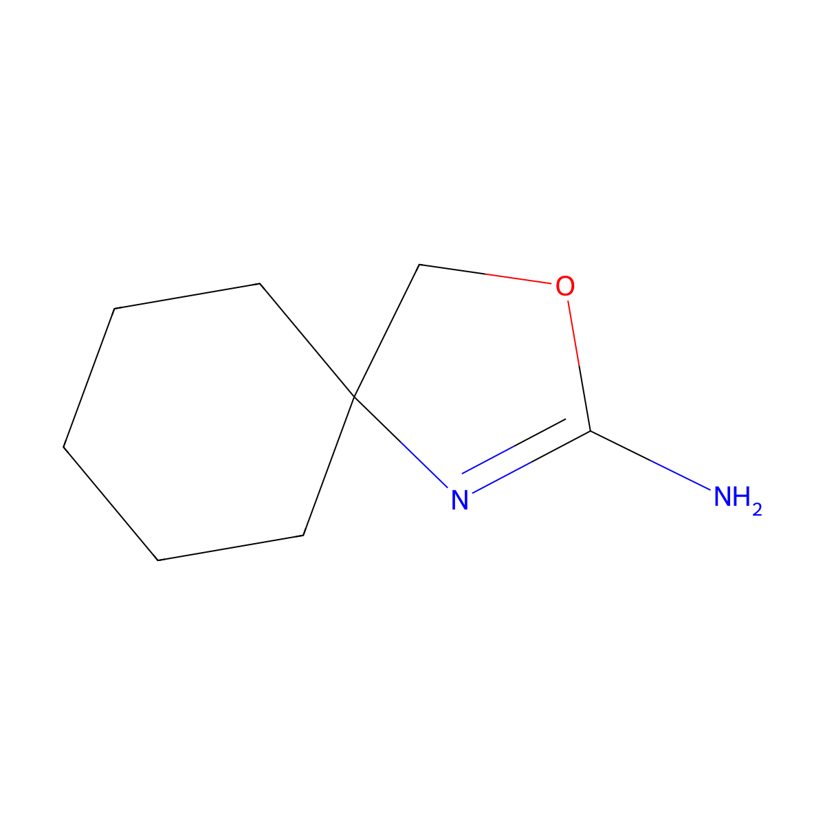 3-Oxa-1-azaspiro[4.5]dec-1-en-2-amine molecular structure, CAS 1483228-79-0