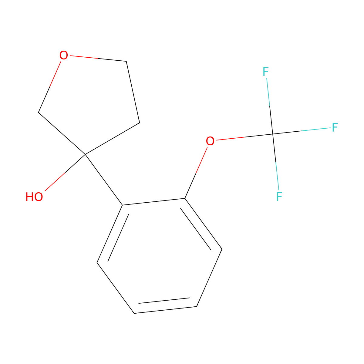 Tetrahydro-3-[2-(trifluoromethoxy)phenyl]-3-furanol molecular structure, CAS 1483231-94-2