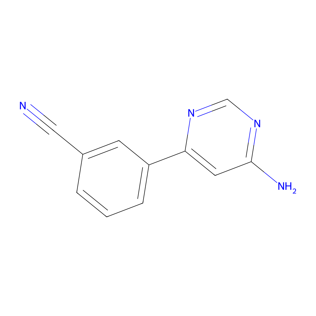 3-(6-Amino-4-pyrimidinyl)benzonitrile molecular structure, CAS 1483233-72-2