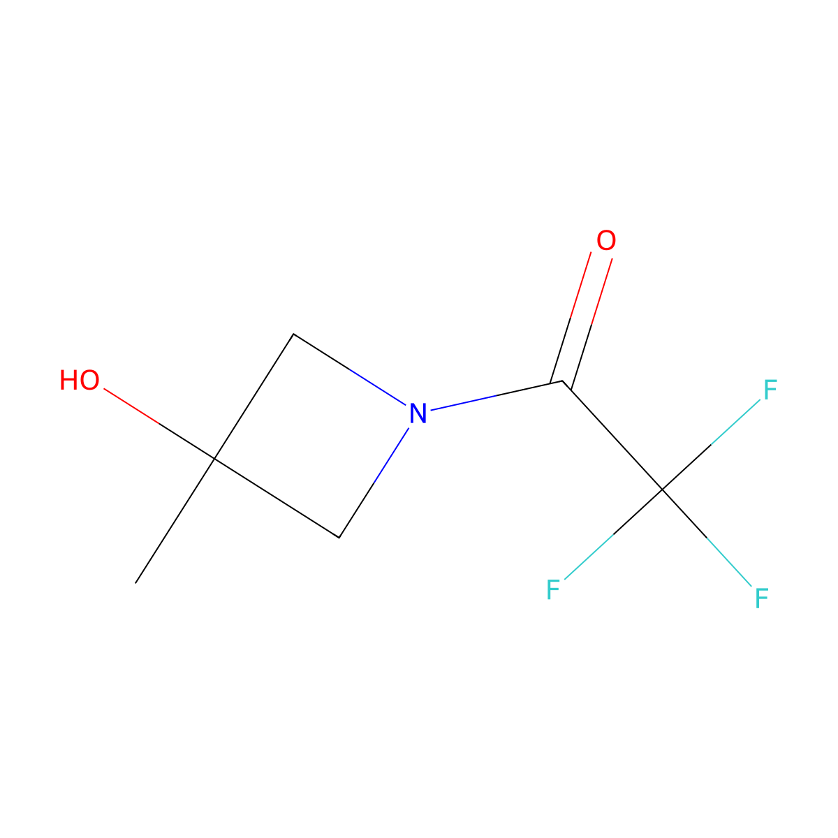 2,2,2-Trifluoro-1-(3-hydroxy-3-methylazetidin-1-yl)ethan-1-one molecular structure, CAS 1483239-73-1