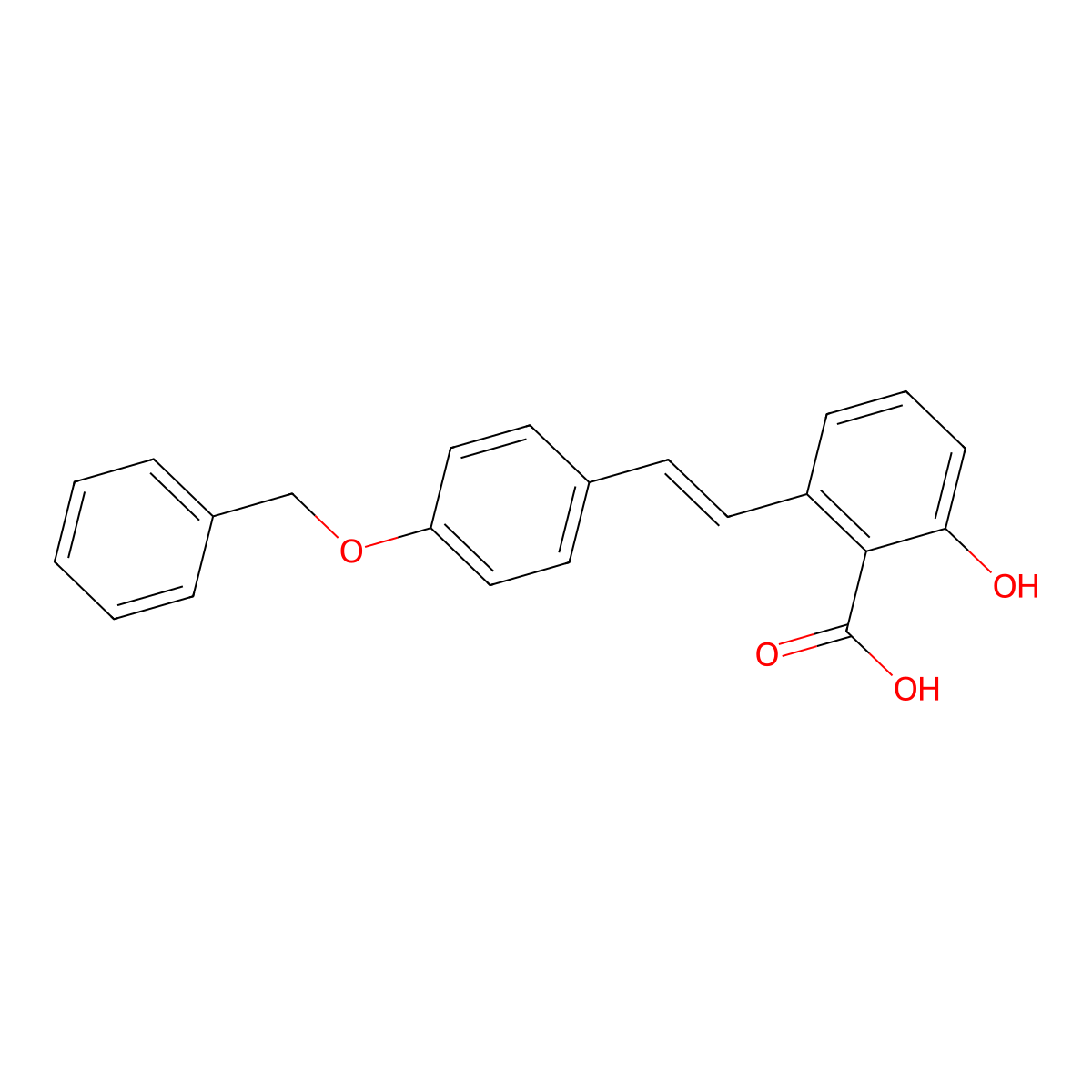2-(4-(Benzyloxy)styryl)-6-hydroxybenzoic acid molecular structure, CAS 148324-47-4