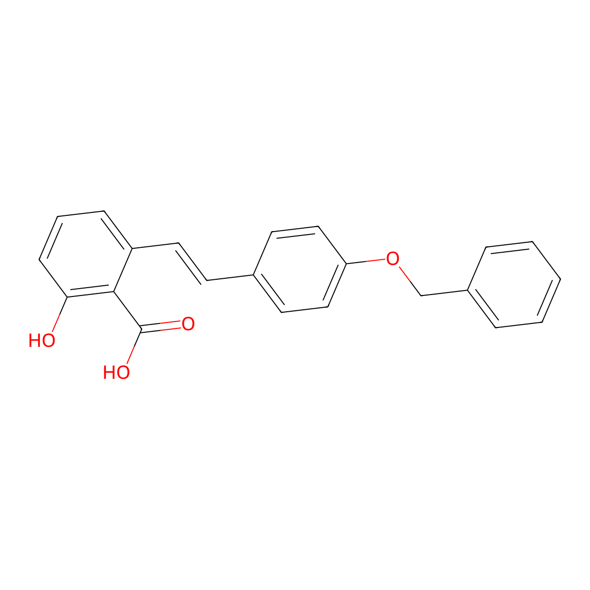 2-(4-(Benzyloxy)styryl)-6-hydroxybenzoic acid molecular structure, CAS 148324-47-4