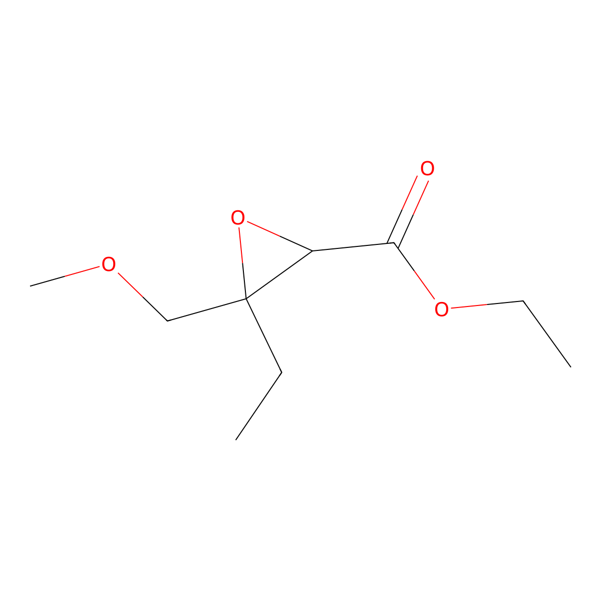 Ethyl 3-ethyl-3-(methoxymethyl)oxirane-2-carboxylate molecular structure, CAS 1483241-21-9