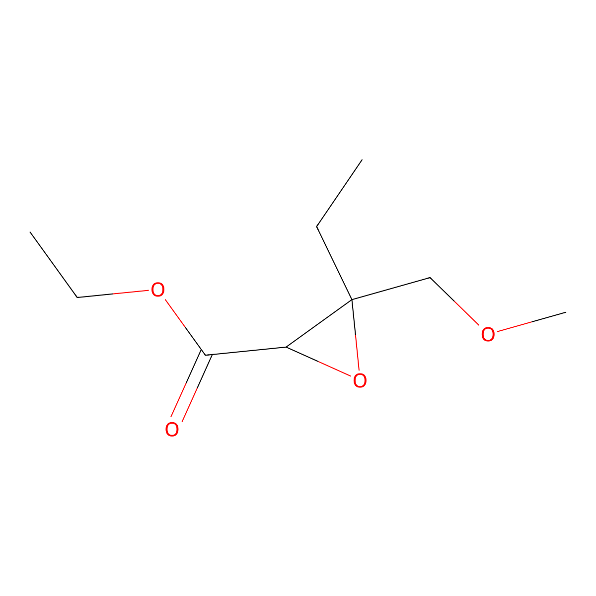 Ethyl 3-ethyl-3-(methoxymethyl)oxirane-2-carboxylate molecular structure, CAS 1483241-21-9