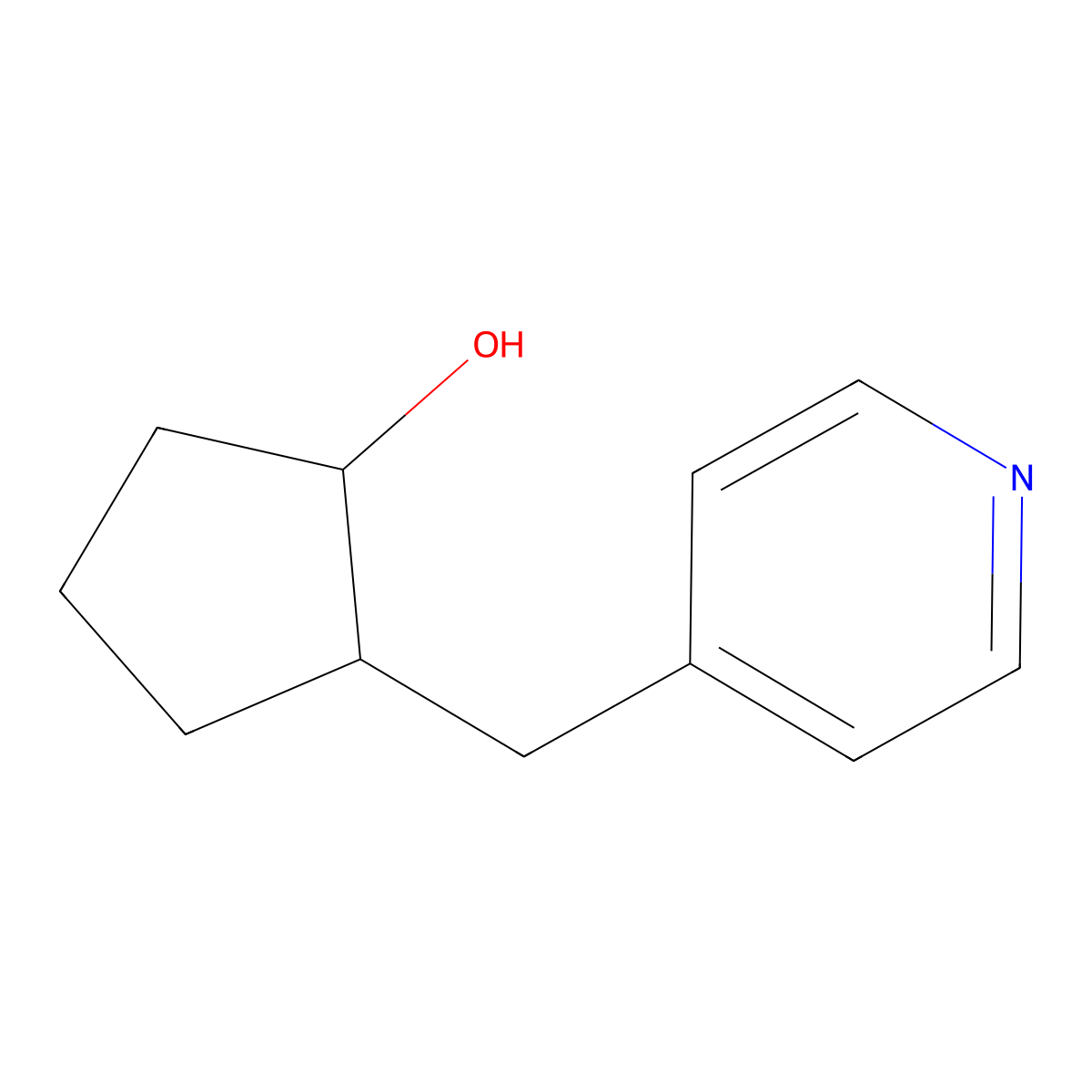 2-(Pyridin-4-ylmethyl)cyclopentan-1-ol molecular structure, CAS 1483242-80-3