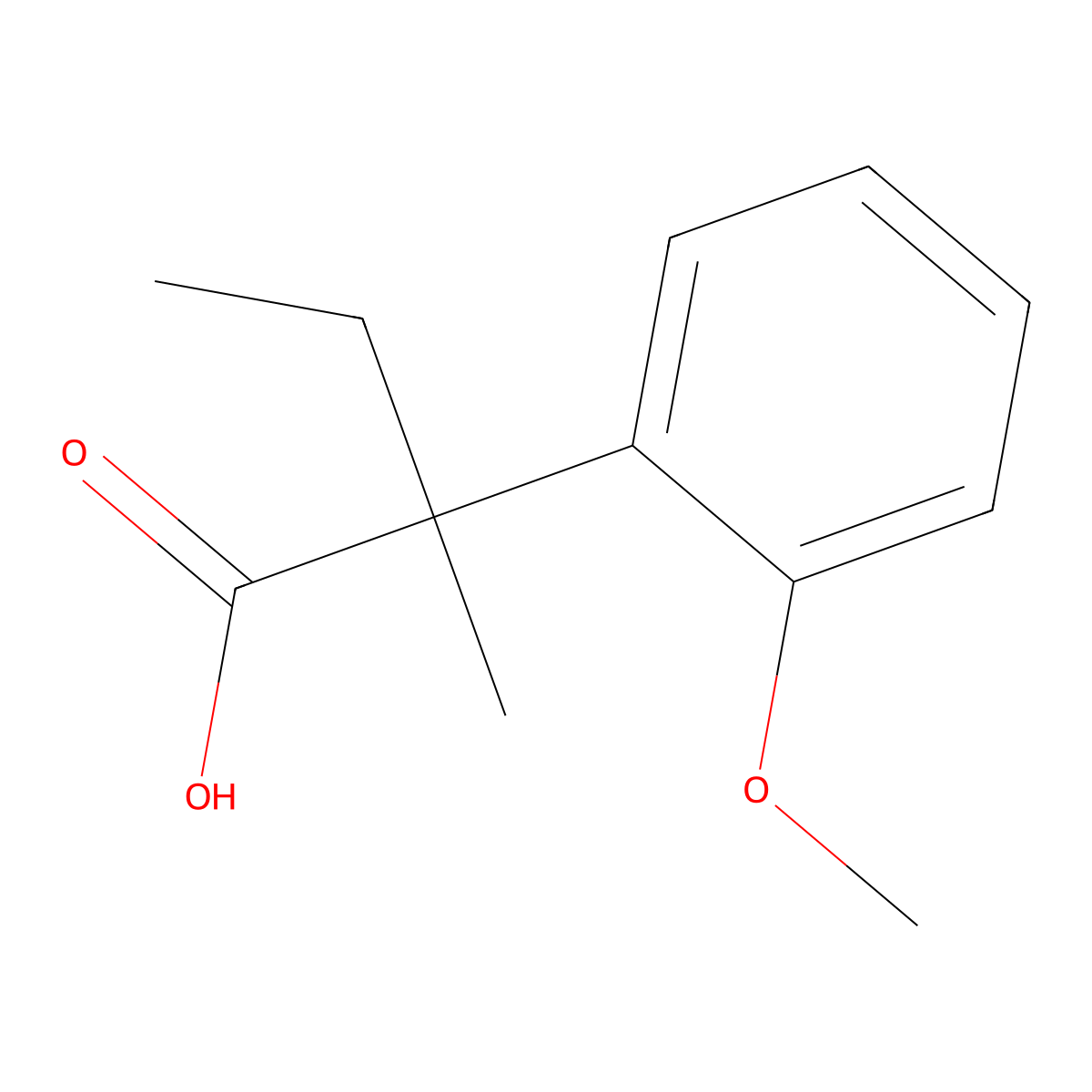 2-(2-Methoxyphenyl)-2-methylbutanoic acid molecular structure, CAS 1483252-41-0