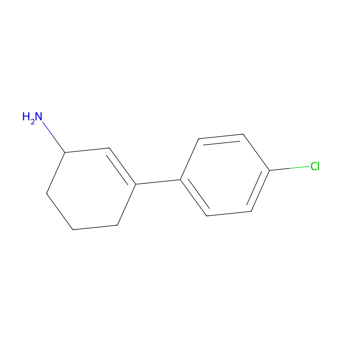 3-(4-Chlorophenyl)cyclohex-2-en-1-amine molecular structure, CAS 1483259-91-1