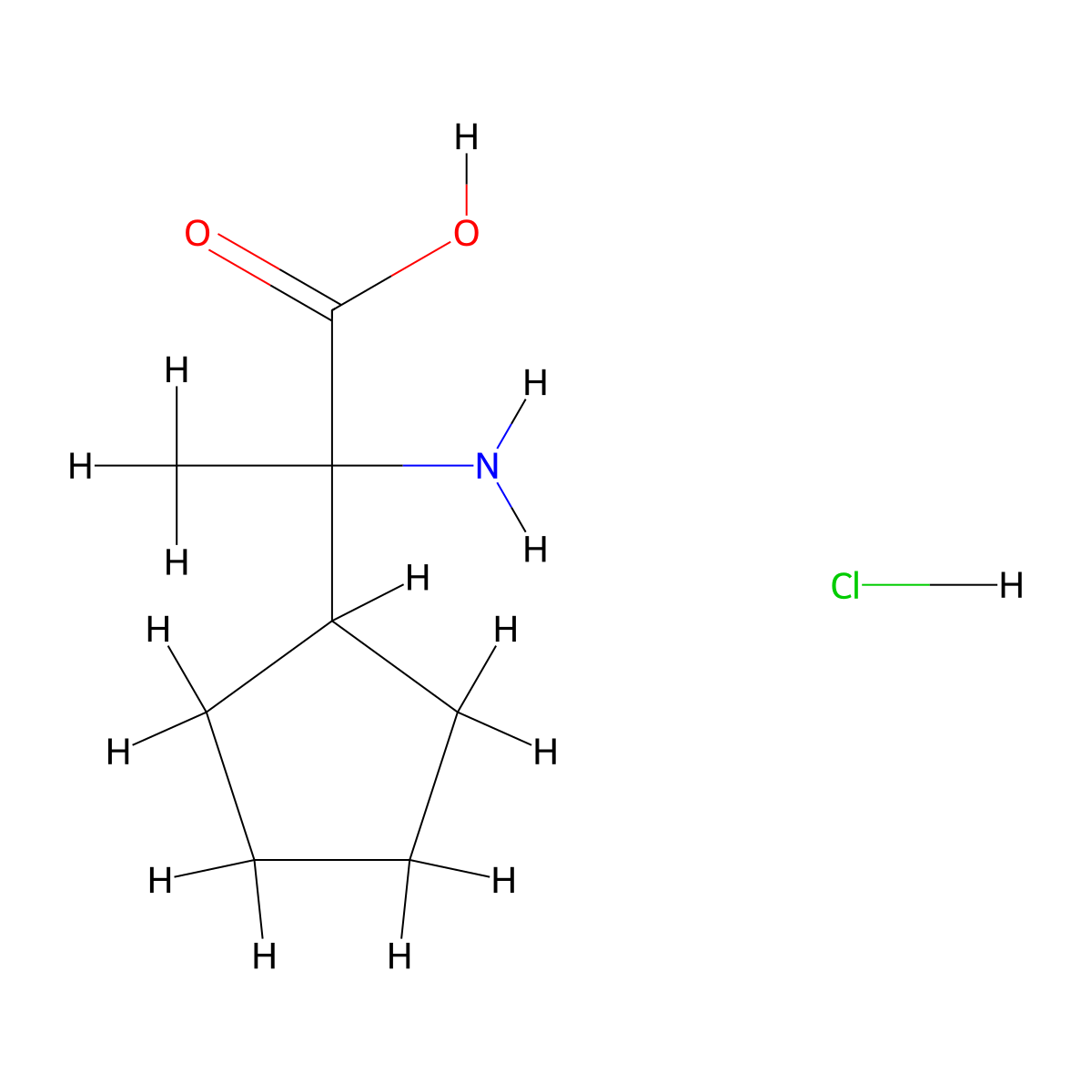 2-Amino-2-cyclopentylpropanoicacidhydrochloride molecular structure, CAS 148326-56-1