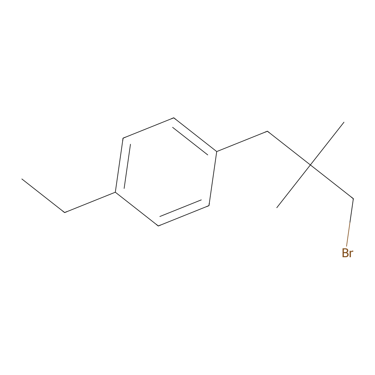 1-(3-Bromo-2,2-dimethylpropyl)-4-ethylbenzene molecular structure, CAS 1483261-90-0