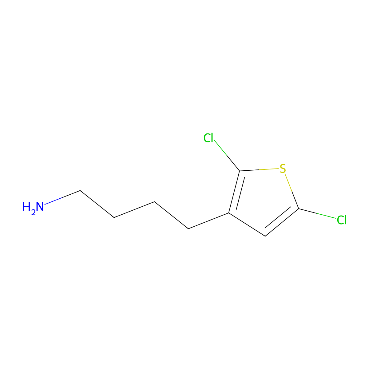 4-(2,5-Dichlorothiophen-3-yl)butan-1-amine molecular structure, CAS 1483263-48-4