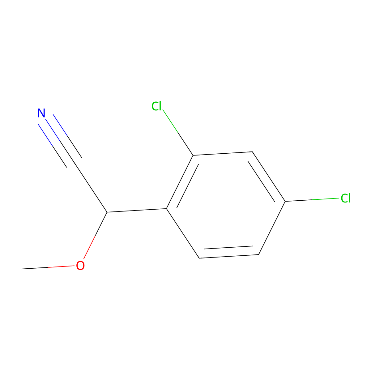 2-(2,4-Dichlorophenyl)-2-methoxyacetonitrile molecular structure, CAS 1483268-46-7