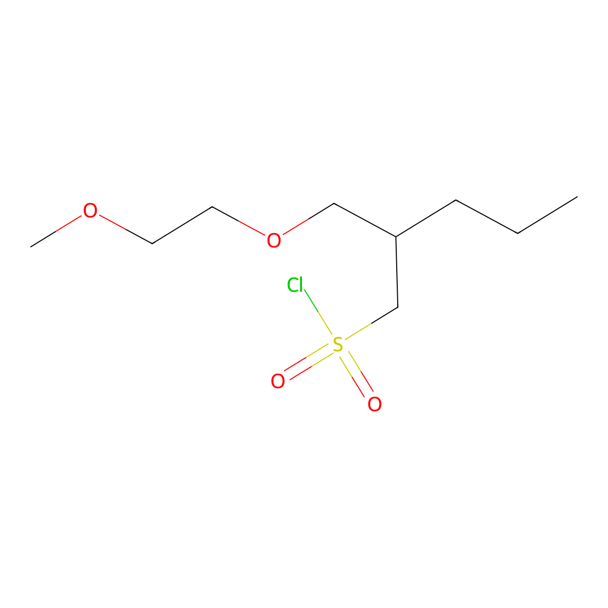 2-((2-Methoxyethoxy)methyl)pentane-1-sulfonyl chloride molecular structure, CAS 1483271-58-4