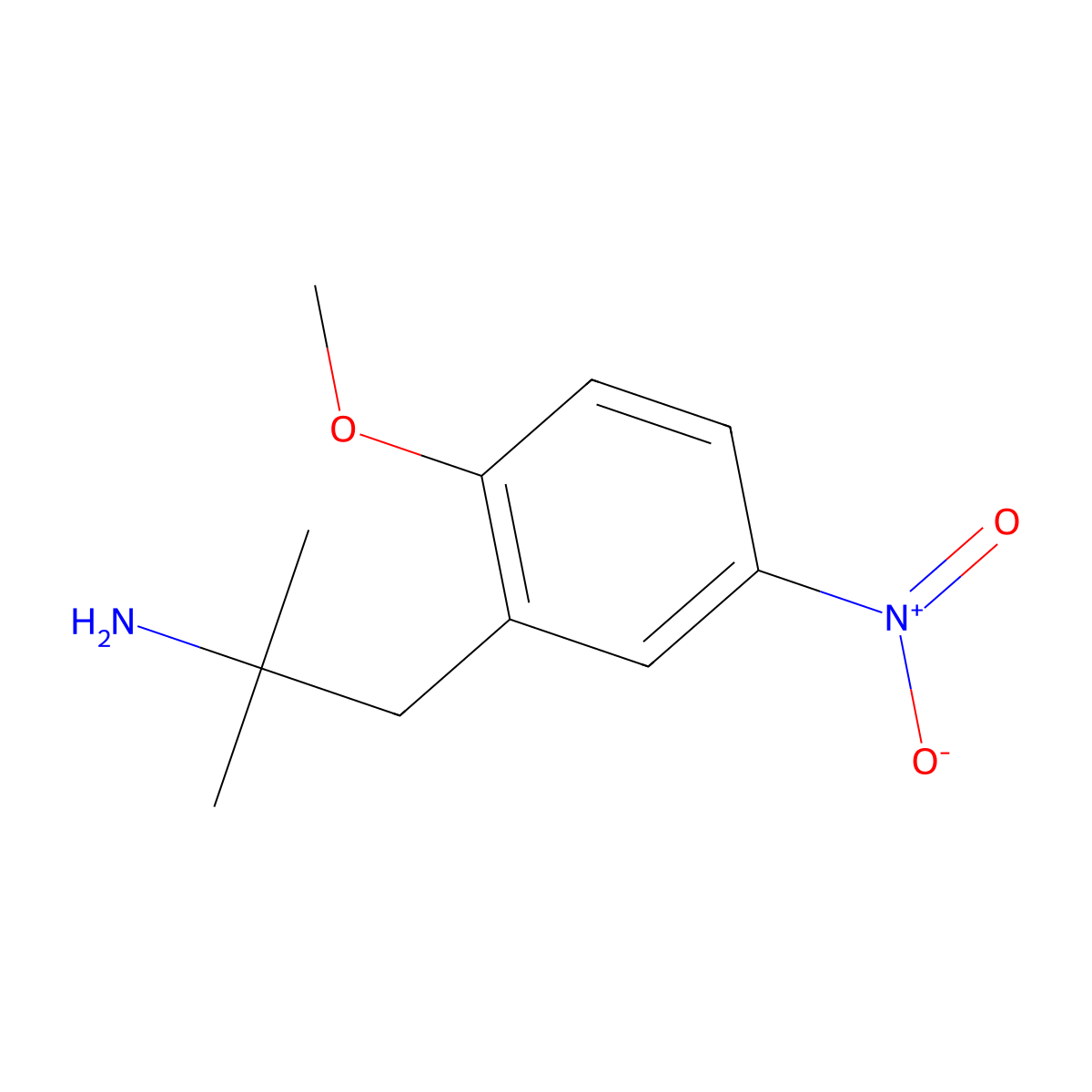 1-(2-Methoxy-5-nitrophenyl)-2-methylpropan-2-amine molecular structure, CAS 1483273-95-5