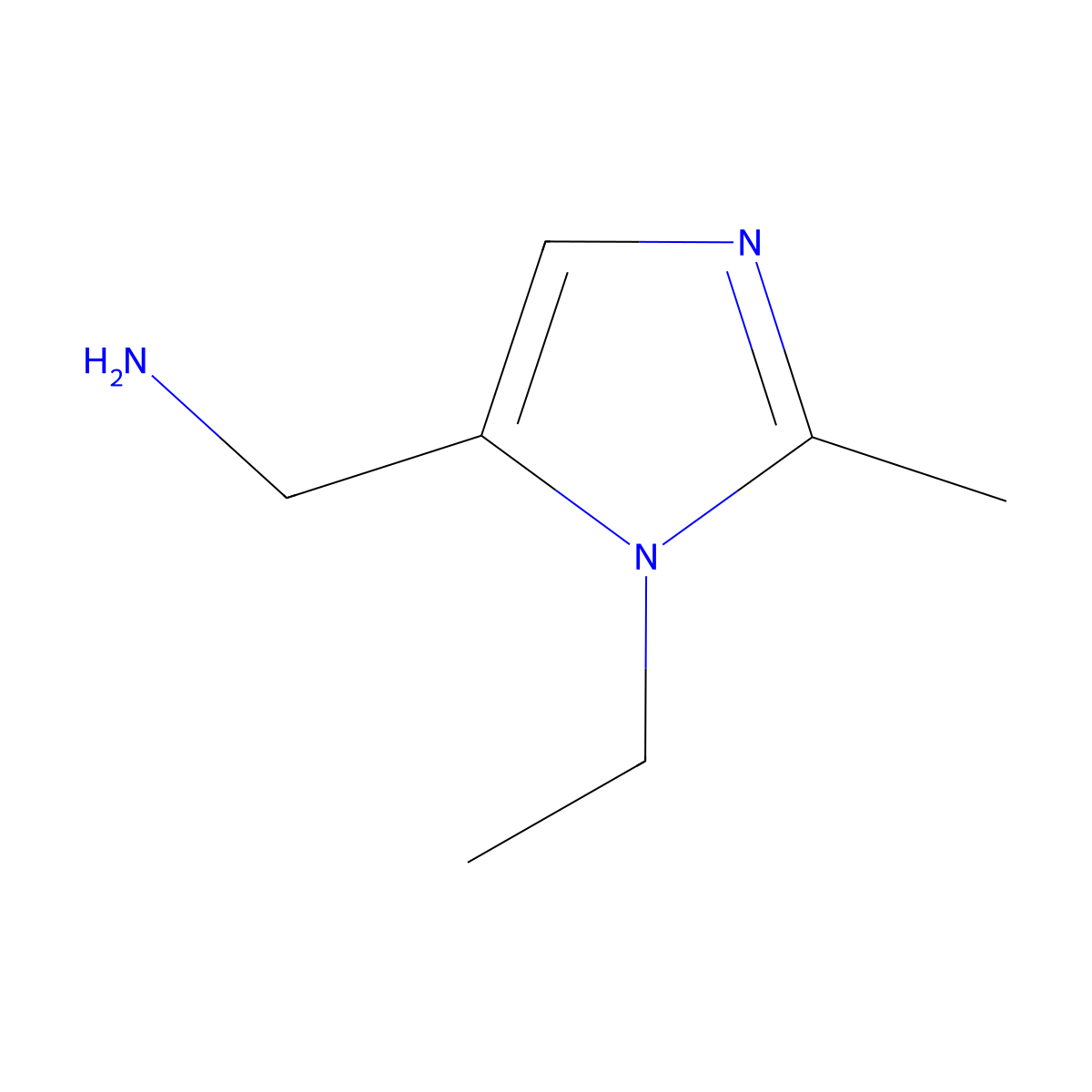 (1-ethyl-2-methyl-1H-imidazol-5-yl)methanamine molecular structure, CAS 1483279-56-6