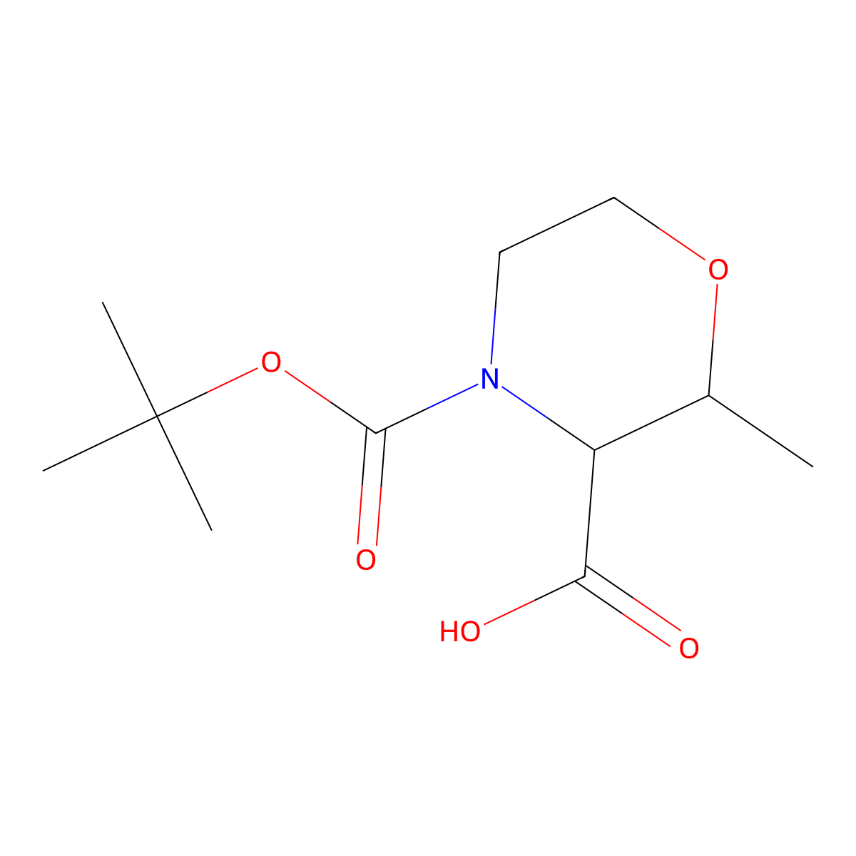 4-[(tert-Butoxy)carbonyl]-2-methylmorpholine-3-carboxylic acid molecular structure, CAS 1483280-27-8