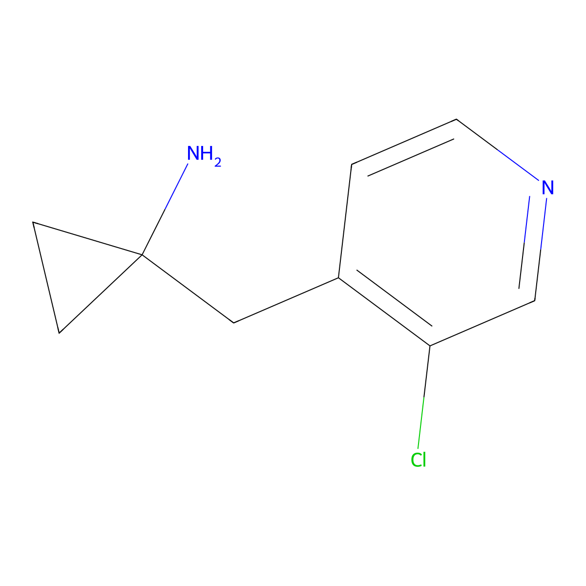 1-((3-Chloropyridin-4-yl)methyl)cyclopropan-1-amine molecular structure, CAS 1483282-17-2