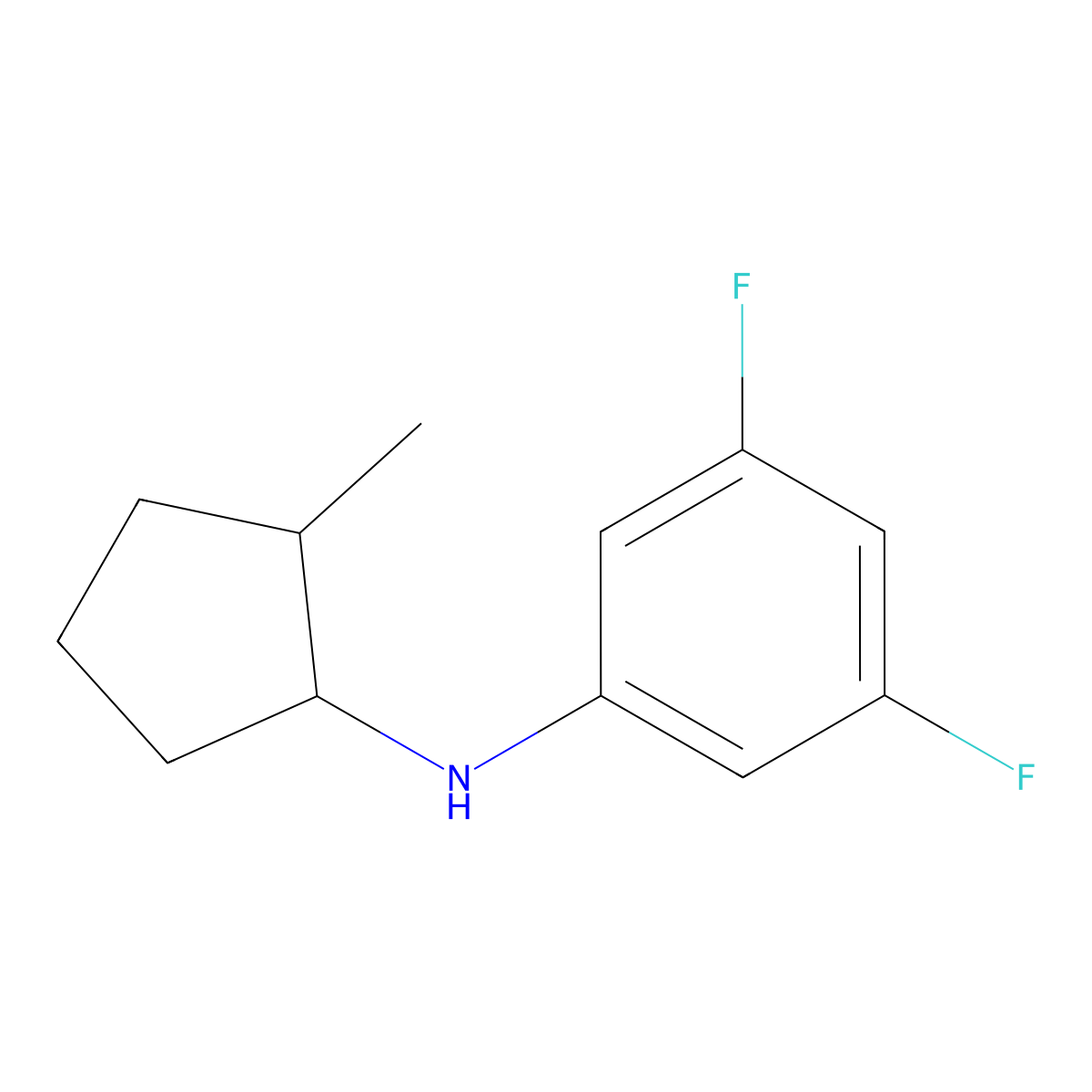 3,5-difluoro-N-(2-methylcyclopentyl)aniline molecular structure, CAS 1483289-43-5