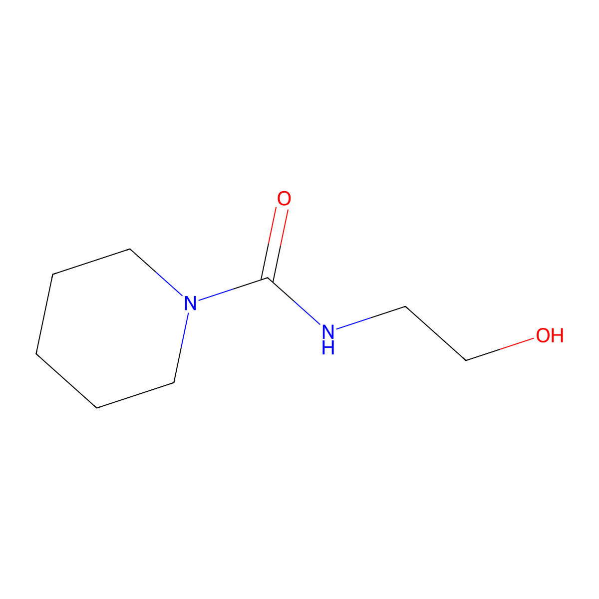 N-(2-hydroxyethyl)piperidine-1-carboxamide molecular structure, CAS 1483290-17-0