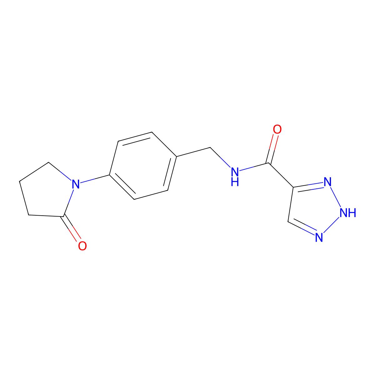 N-(4-(2-oxopyrrolidin-1-yl)benzyl)-1H-1,2,3-triazole-5-carboxamide molecular structure, CAS 1483318-47-3