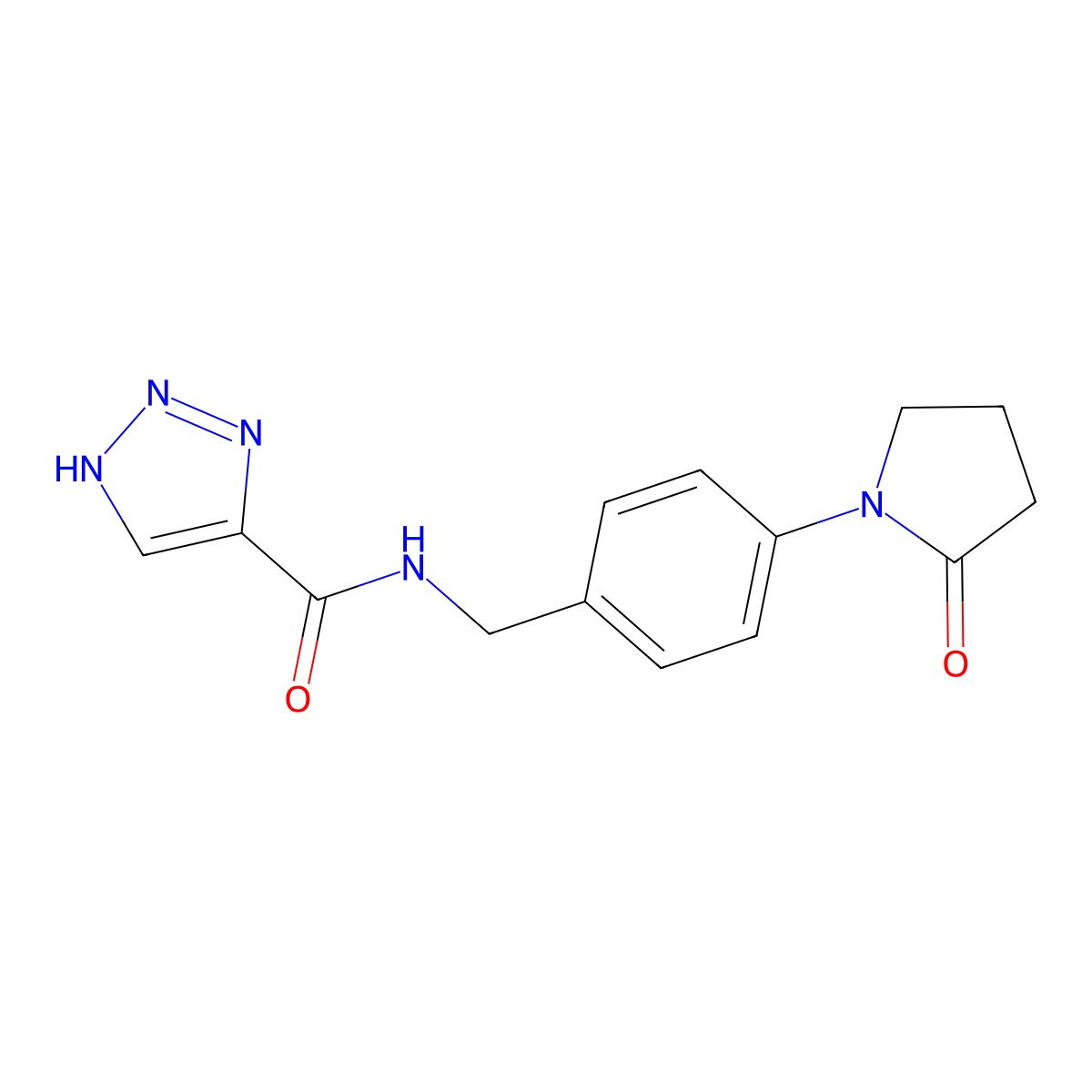 N-(4-(2-oxopyrrolidin-1-yl)benzyl)-1H-1,2,3-triazole-5-carboxamide molecular structure, CAS 1483318-47-3