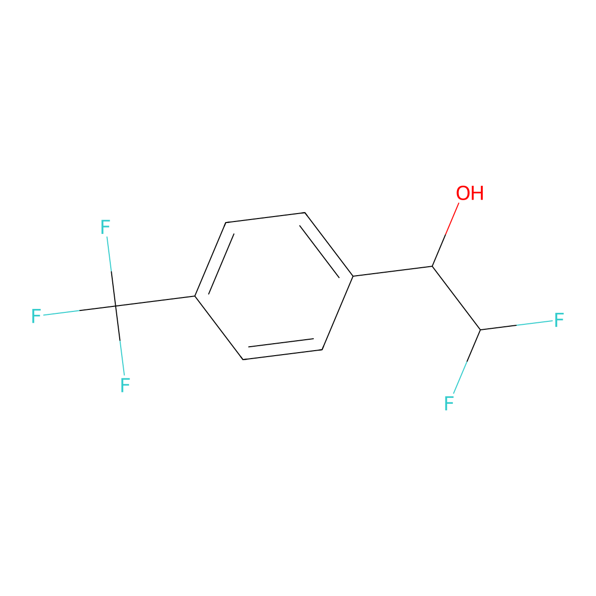2,2-Difluoro-1-[4-(trifluoromethyl)phenyl]ethan-1-ol molecular structure, CAS 1483318-92-8