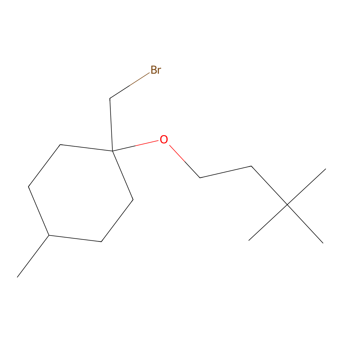1-(Bromomethyl)-1-(3,3-dimethylbutoxy)-4-methylcyclohexane molecular structure, CAS 1483348-23-7
